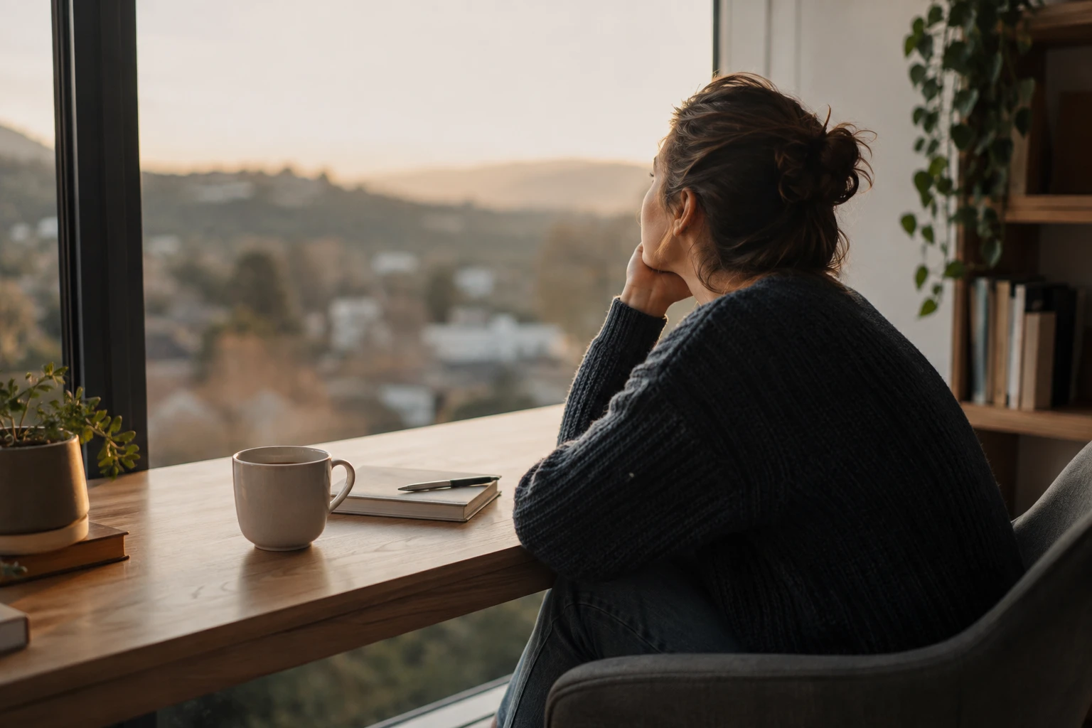 Mujer reflexionando mirando el horizonte, en un momento de introspección sobre el Método RAI